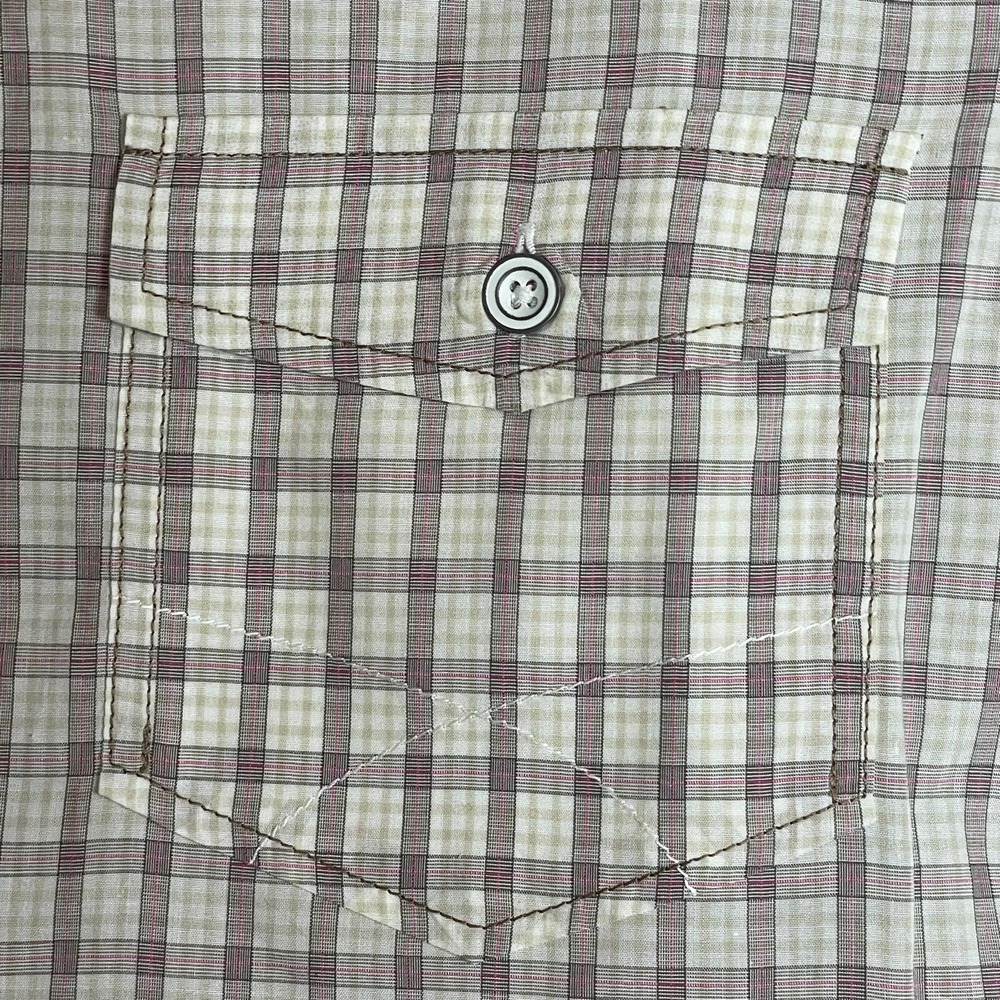 BOSS Hugo Boss Preston Shirt Mens Large Tan Plaid Slim Fit Long Sleeve Button Up - Picture 3 of 11